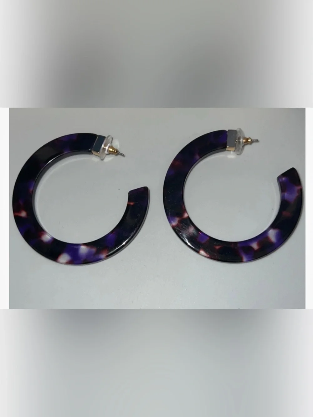 kate spade purple tortoise resin oversized hoops